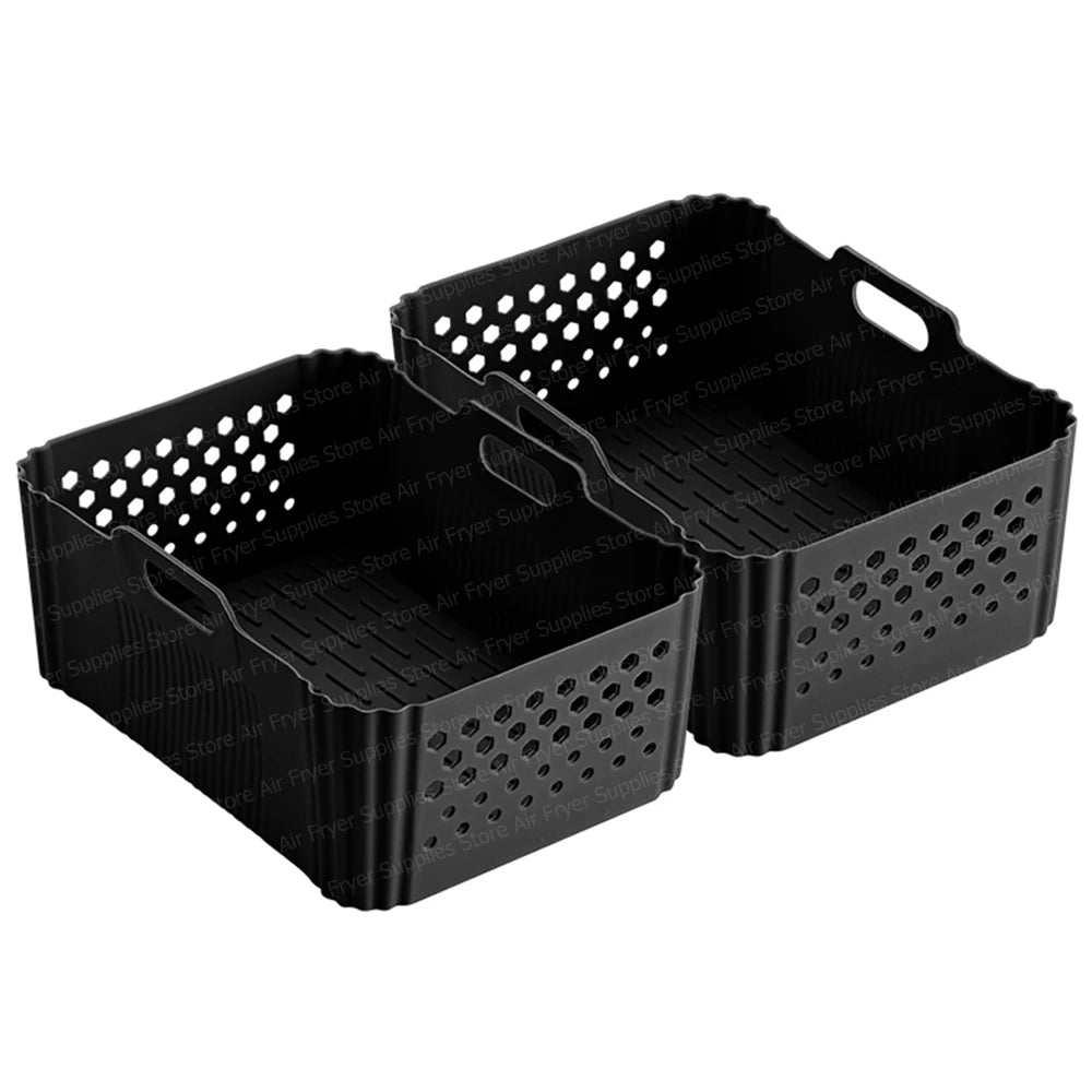 Air Fryer Mold for Ninja Double Stack XL SL400 SL401 AF400 Reusable Silicone Baking Tray for 7.6L-9.5L Deep Fryer Accessories