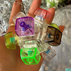 NEW LED Keyboard Keychain Fidget Toys Crystal Clicker Sensory Toy for Stress Relief Keyboard Keychain Fidget Toy for Adults Kids