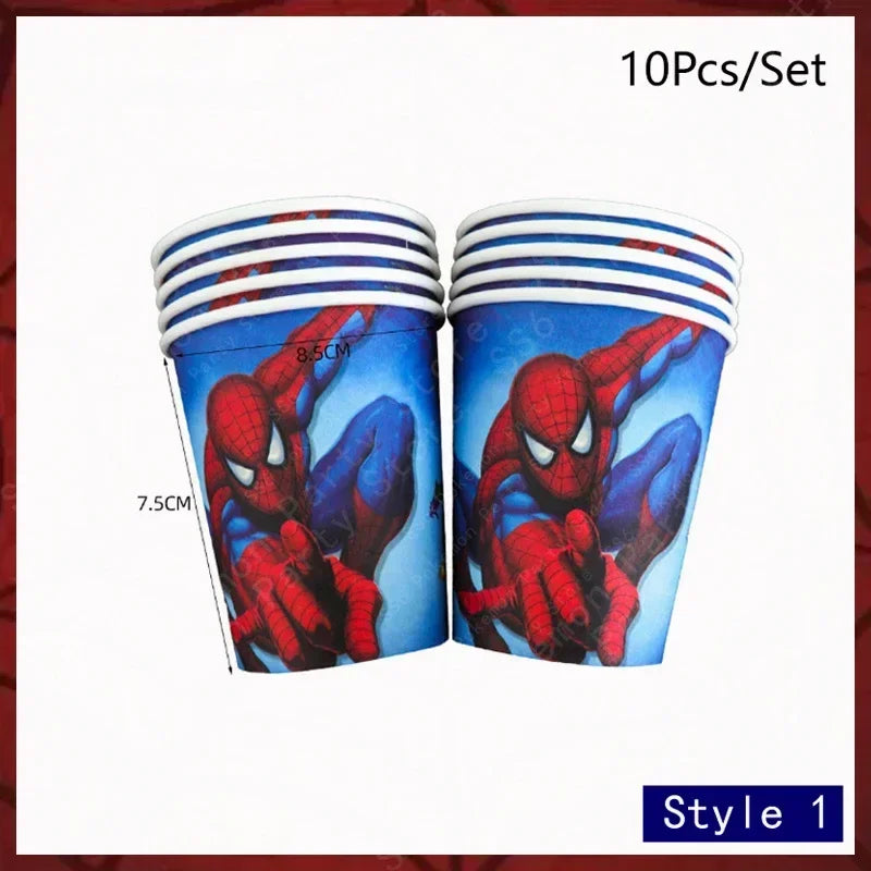 Spiderman Birthday Party Decorations Set Disposable Tableware Napkins Cup Plate Spidey and His Amazing Friends Birthday Supplies