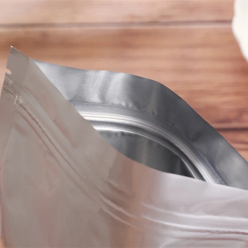 Heat Seal Aluminium Foil Bag Zipper Stand-up PackagingBag Foldable Snack Coffee Sunscreen Gift StorageBag Cooked Food Fresh Bag