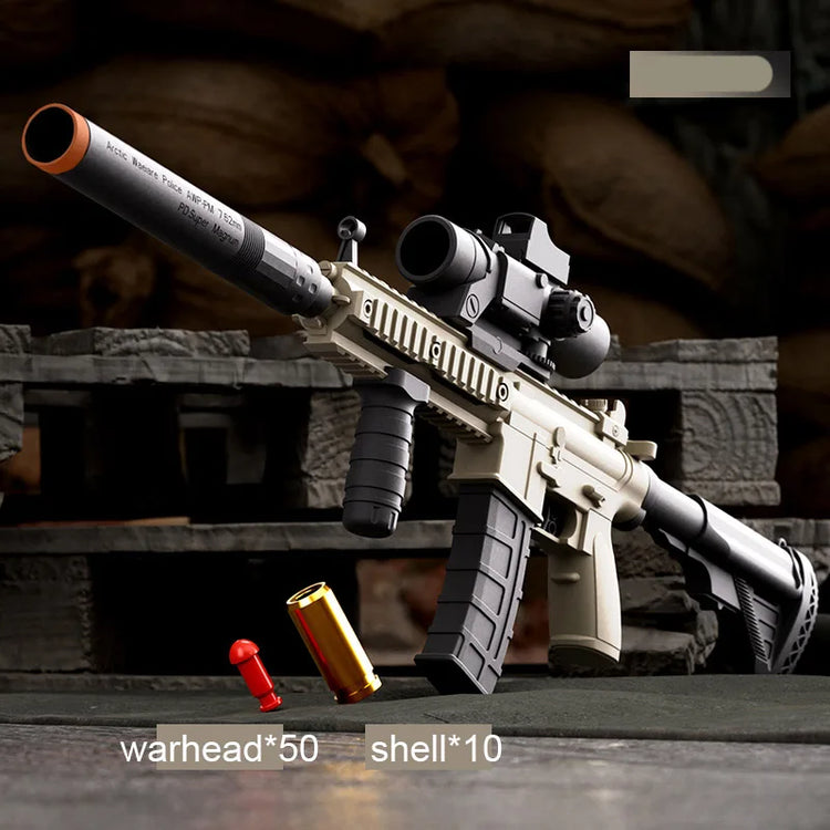 Shell throwing M416 Toy Gun, Continuous-fire Shell-ejectable Soft Bullet Gun