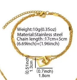Stainless Steel Heart or Round Pendant Chain Bracelet jewelry