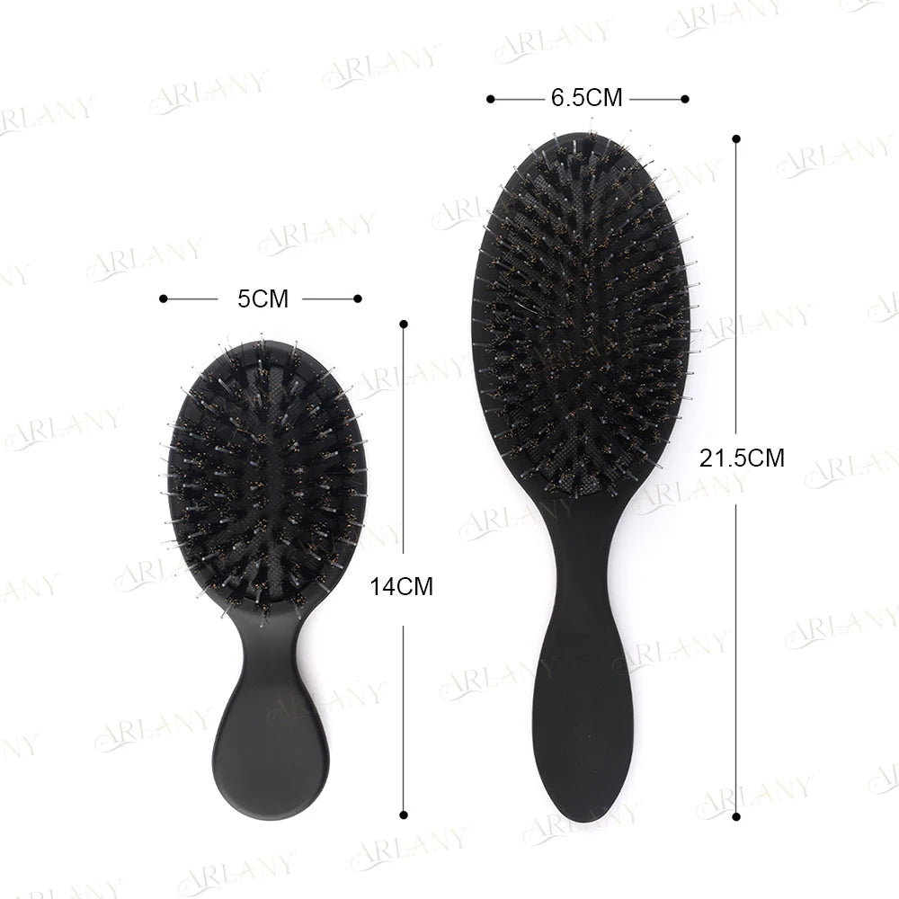 ARLANY Matte Boar Bristle Hair Brush Kit Nylon Teeth Hair Extension Brush Women Cushion Brush Hair Styling Smoothing Detangling