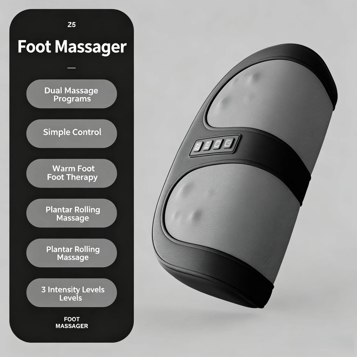 Compact Foot Massage Roller Machine Thermal Heating Rolling Massage Relieve Plantar Pain Fatigue Foot Care Massager