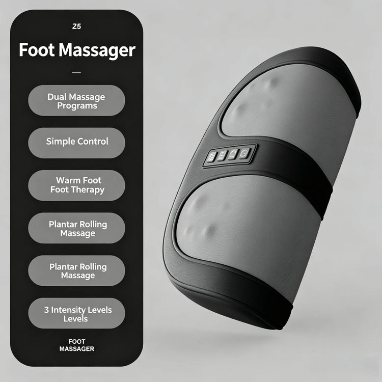 Compact Foot Massage Roller Machine Thermal Heating Rolling Massage Relieve Plantar Pain Fatigue Foot Care Massager