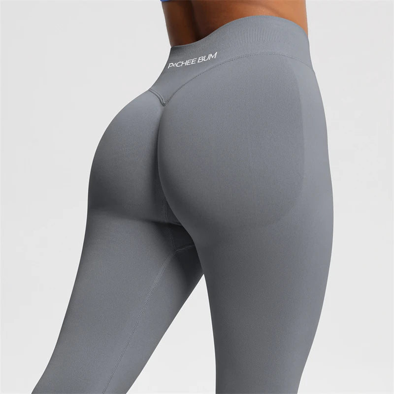 2026 Bum Shaping Leggings Women Seamless Sports Yoga Pants Low Ribbed Band Gym Clothes Fitness Workout Scrunch Butt Tight