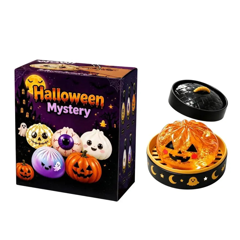 New 5.5cm Halloween Ghost Dumplings Toy Soft Slow Resilience  Squeeze Squishy Toy Kawaii Halloween Fidget Toy for Stress Relief