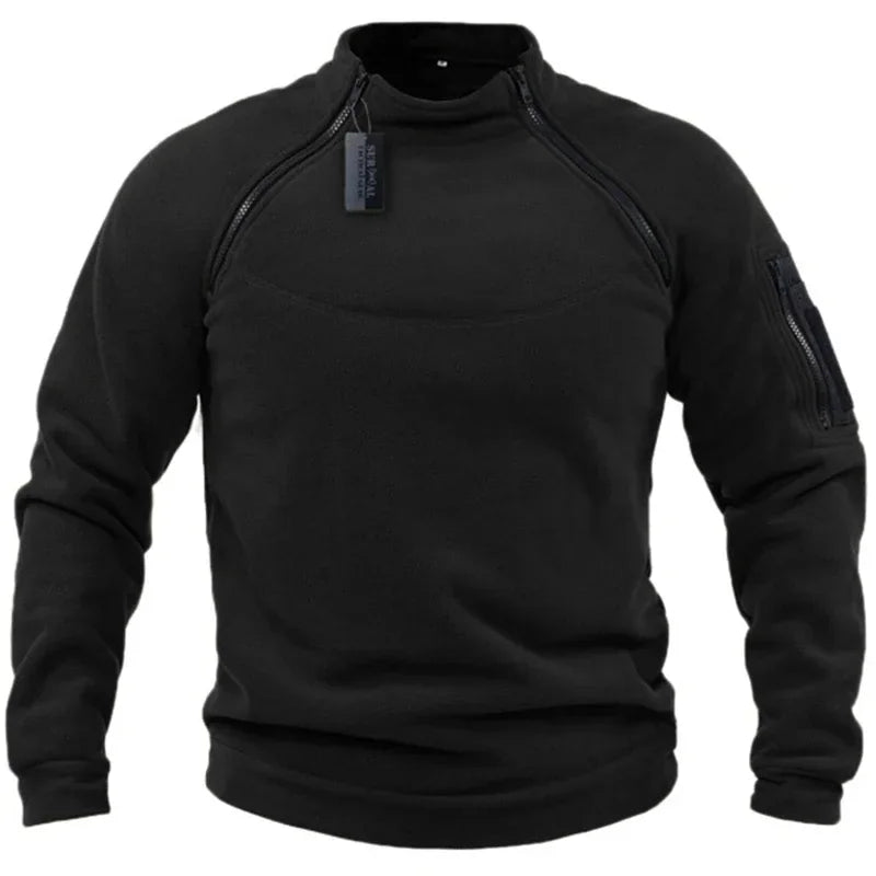 Men's US Tactical Outdoor Jacket Hunting Clothes Warm Side Zippers Fleece Pullover Man Windproof Autumn Coat Underwear
