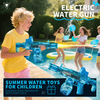 Space Electric Water Gun Energy Ring Burst transparent LED Lights Large Capacity Full Auto Continuous Fire Squirt Gun Toy
