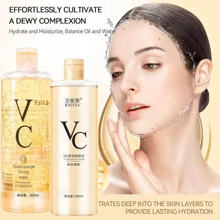 Vitamin C Toner Moisturizing and Refreshing Preventing Dry Skin Changing Hair Glossing Repairing Skin Non Irritating 500ml