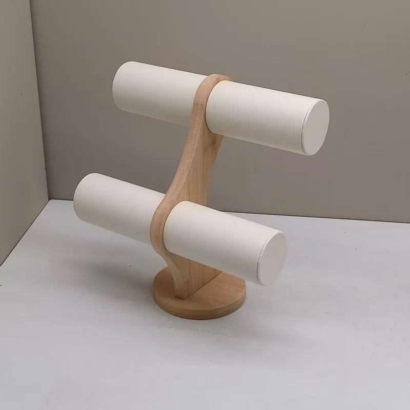 1-3 Tier Wooden High-end Jewelry Display Rack Ring Storage Tray Necklace Bracelet Display Props Jewelry Display Tools
