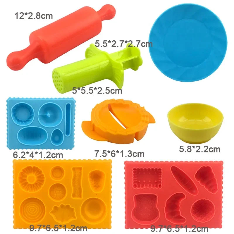Kids DIY Play Dough Art Craft Toys 3D Plasticine Model Tools Accessories Clay Cutter Molds Creative Set For Boys Girls Children