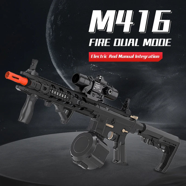 M4 Electric Gel Ball [7.4v High Speed Upgrade] M4 Highly Assembled Toy Rifle, Manual/Automatic Dual Mode Gel Ball Gun