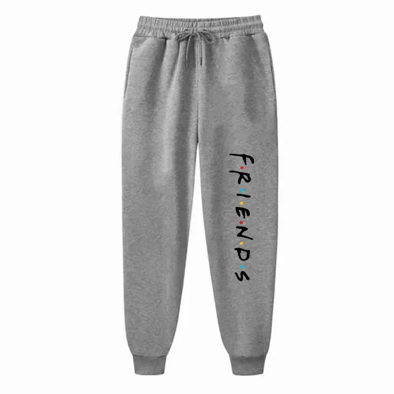 Womens New Casual Loose Long Pants Outdoor Fashion Friends Letter Printed Trousers Spring Autumn Winter Fleece Sports Sweatpants