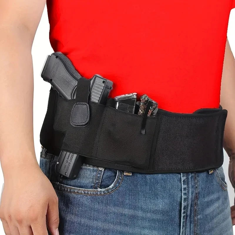 Men Tactical Waist Band Belt for Concealed Carry Outdoor Hunting/Fitness Gun Holster Hidden Phone Pouch Defense Utility Belt