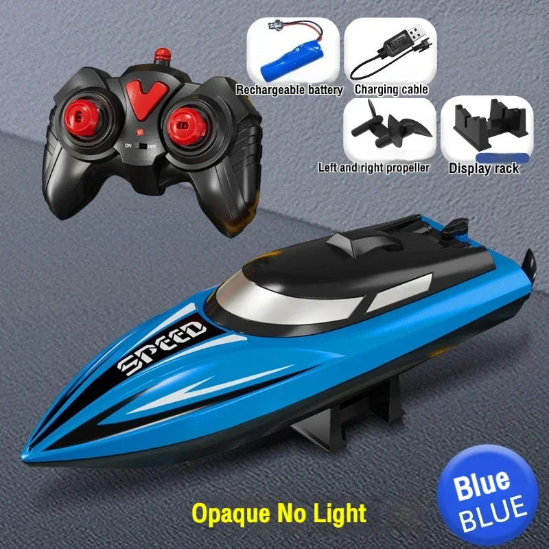 2.4G RC Boats Remote Control Speedboat Water Toy Electric Yacht Boat Double Propeller High Speed RC Ship Children Toys Xmas Gift