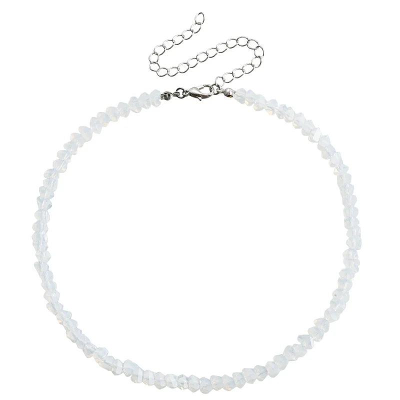 Transparent Crystal Irregular Beaded Choker Necklace for Women Korean Collarbone Clavicle Chain on the Neck Collar Jewelry