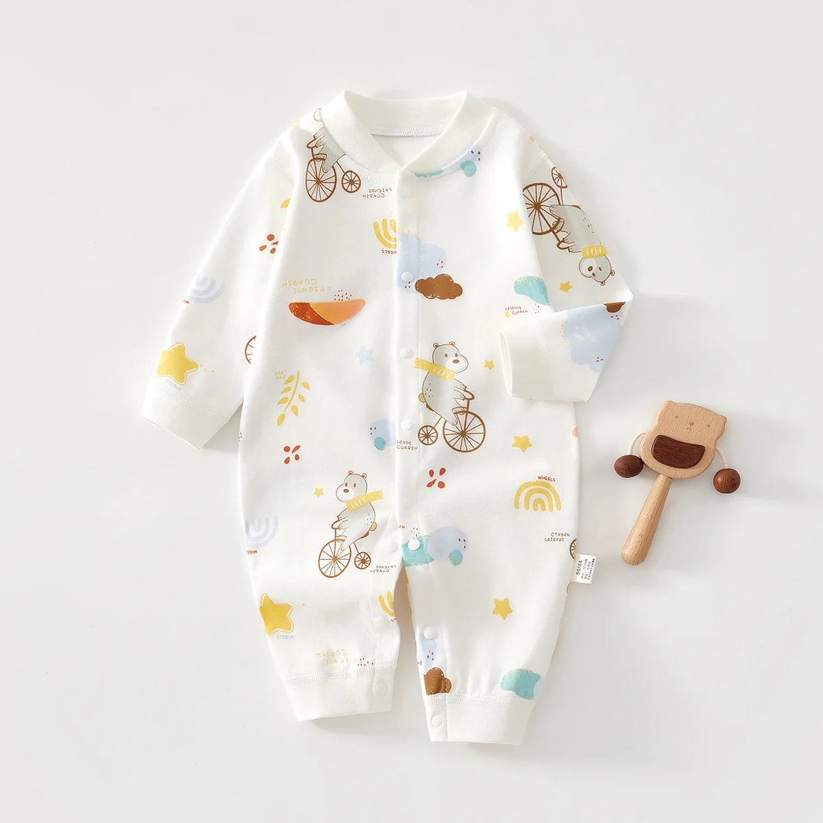 0-12 Months Baby Jumpsuits, 100% Cotton Long Sleeve Clothes, Soft Newborn Rompers for Girls & Boys.