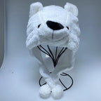 Fashionable Children's Winter Hat Plush Tiger Head Design Scarf Neck Protection Halloween Performance Cap Kids Warm Cozy Hat