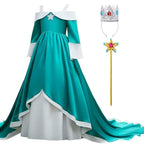 Rosalina Princess Fancy Dress The Galaxy Movie Kids Girls Role play Silk trailing Long Dress Costume Halloween Party Outfits