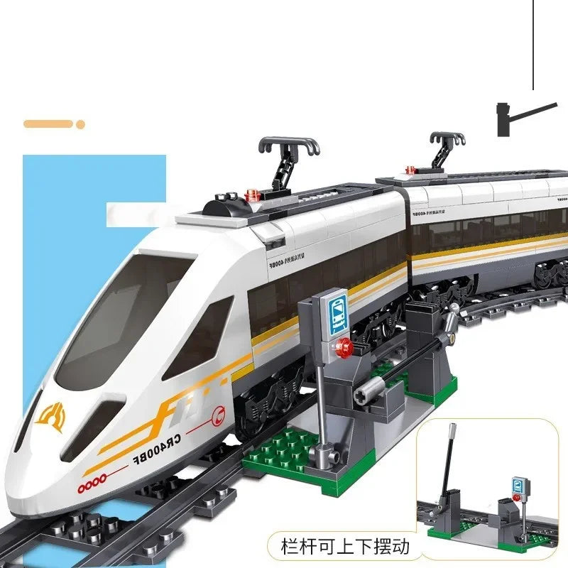 City Power High-speed Railway Fuxing Hexie Electric Locomotive Train Building Blocks Toys for Children Technical Bricks Kids