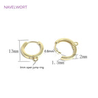 14K Gold Plated Brass Earrings Hooks Round Hoop Earrings,Earring Fixtures,Fasteners For Earrings,DIY Earring Making Accessories