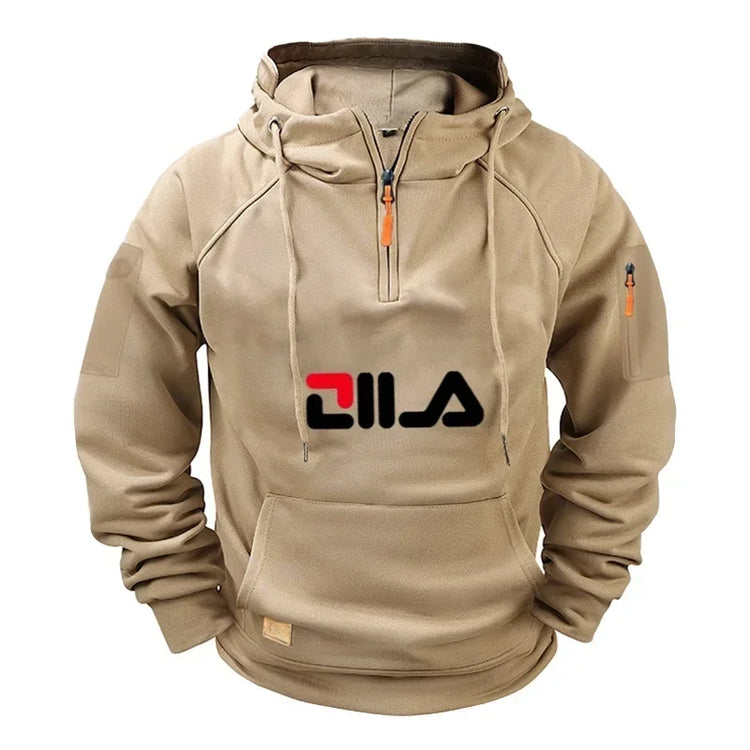 2026 Autumn/Winter Men's Loose-Fitting Long-Sleeved Hooded Sweatshirt - Street Fashion Casual Daily Wear Top