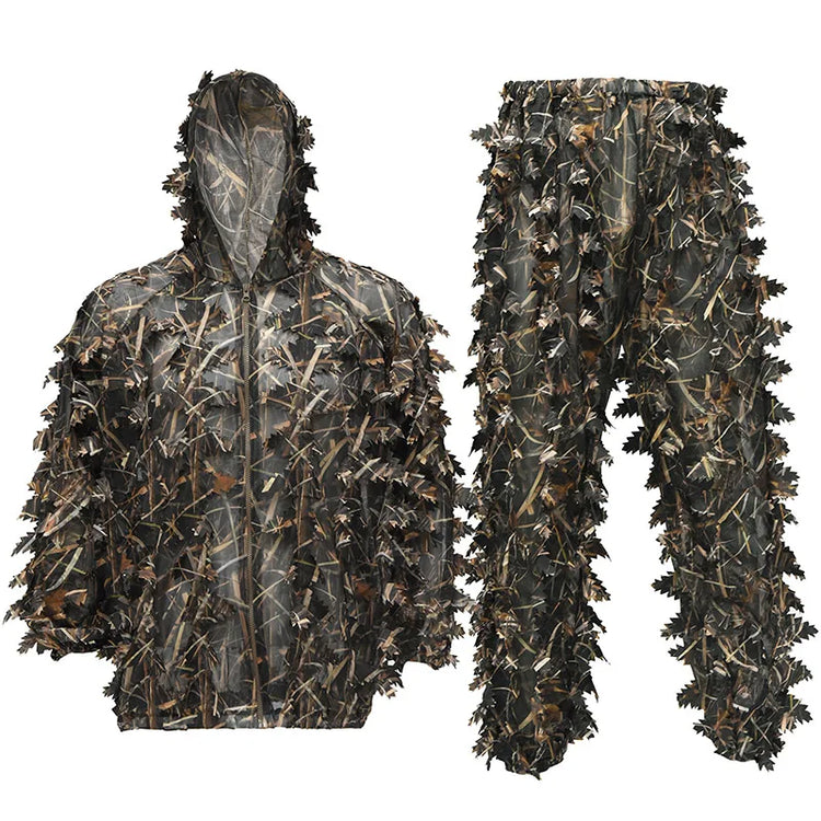3D Leaves Camouflage Ghillie Suit Lightweight Camouflage Ghillie Woodland Camoflage Sniper Airsoft Shooting Hunting Equipment