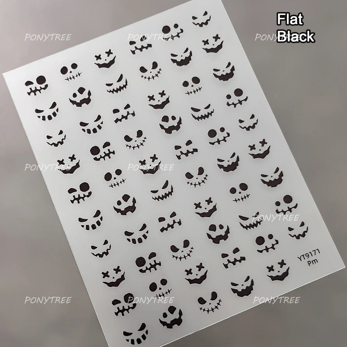 Wicked Pumpkin Expression Horror Face Dark Halloween Metallic Flat Cute Spooky Adhesive Nail Charms Art Sticker Manicure Decals