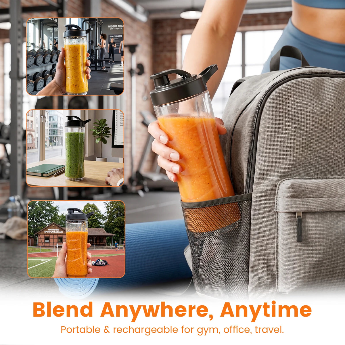 SUPERLEX Double Cup 600ML Electric Powerful Juicer 4000mAh Powerful Ice Crush Portable Blender Simple Operation Easy To Clean