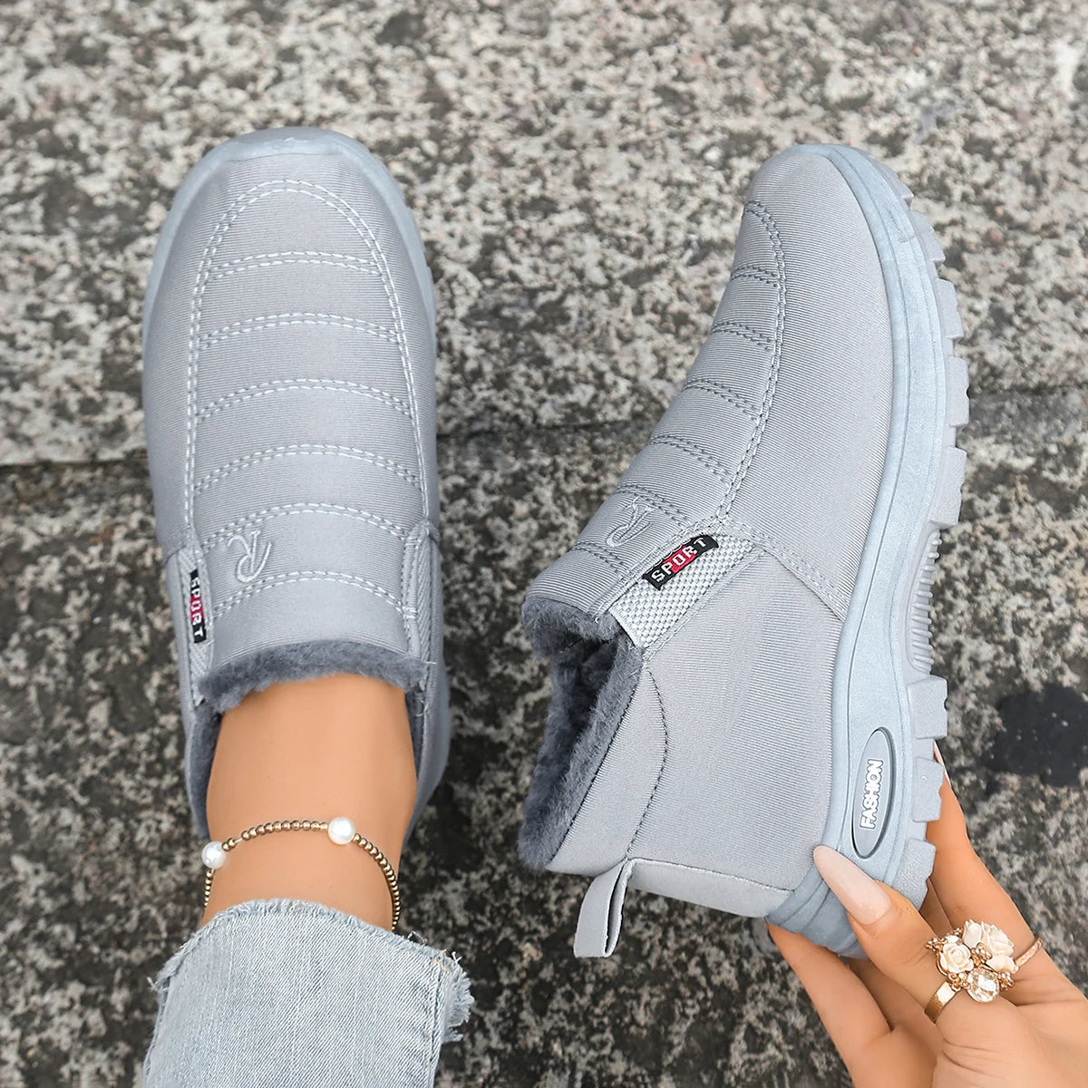 Couple Shoes, Men's and Women's Casual Shoes, Warm, Fleece, Thickened, Anti-Slip, lightweight Snow Boots with Free Shipping