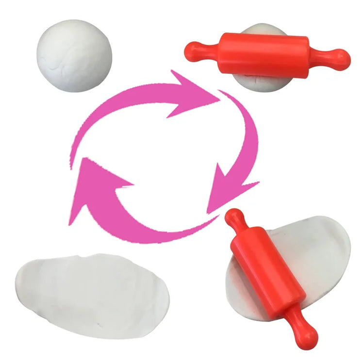 Food Play Dough Molds for Kids Plastics Fruit Vegetable Dumpling Noodle Mold Knife Fork Bowl Plate Playdough Accessories Toys