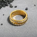 Stainless Steel Ring for Women Inlaid Zircon Rings Waterproof Romantic Fashion Jewelry