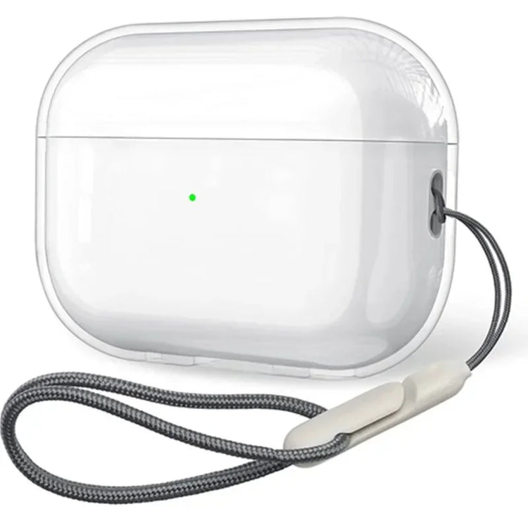 Clear Soft TPU Earphone Case for Airpods 4 3 2 1 Pro Pro2 Pro 3 Shockproof with Lanyard Strap for Airpods 4 Charging Case Cover