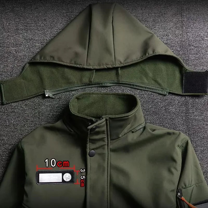 Winter Men Tactical Work Jacket Sets Velvet Thickened Motorcycle Jacket Wear-Resistant Cargo Pants Outdoor Training Tracksuits