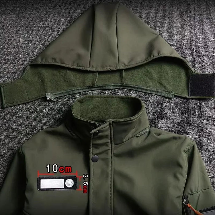 Winter Men Tactical Work Jacket Sets Velvet Thickened Motorcycle Jacket Wear-Resistant Cargo Pants Outdoor Training Tracksuits