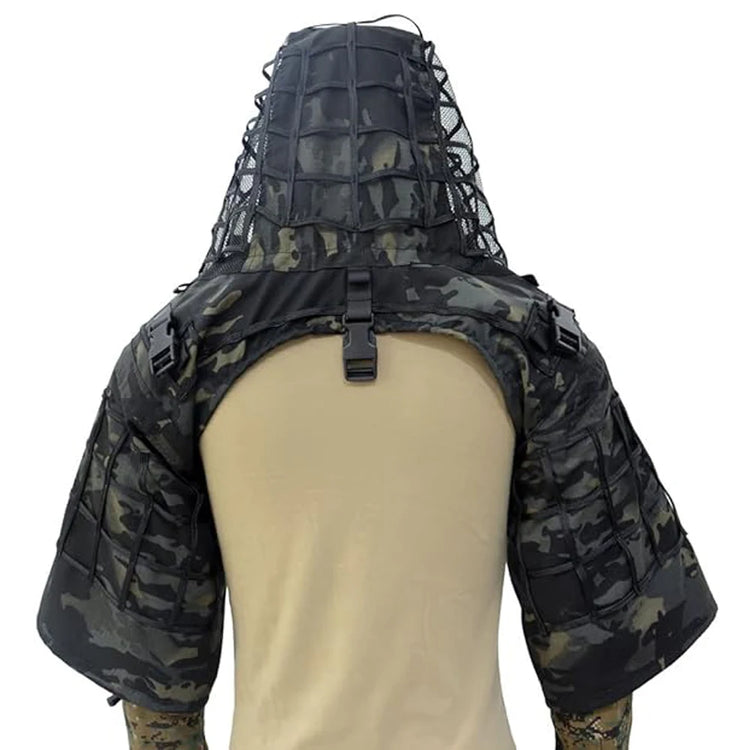 Ghillie Suit Foundation, Ghillie Poncho, Camouflage Hunting Base, Cape Sniper Viper Hood for Airsoft Paintball