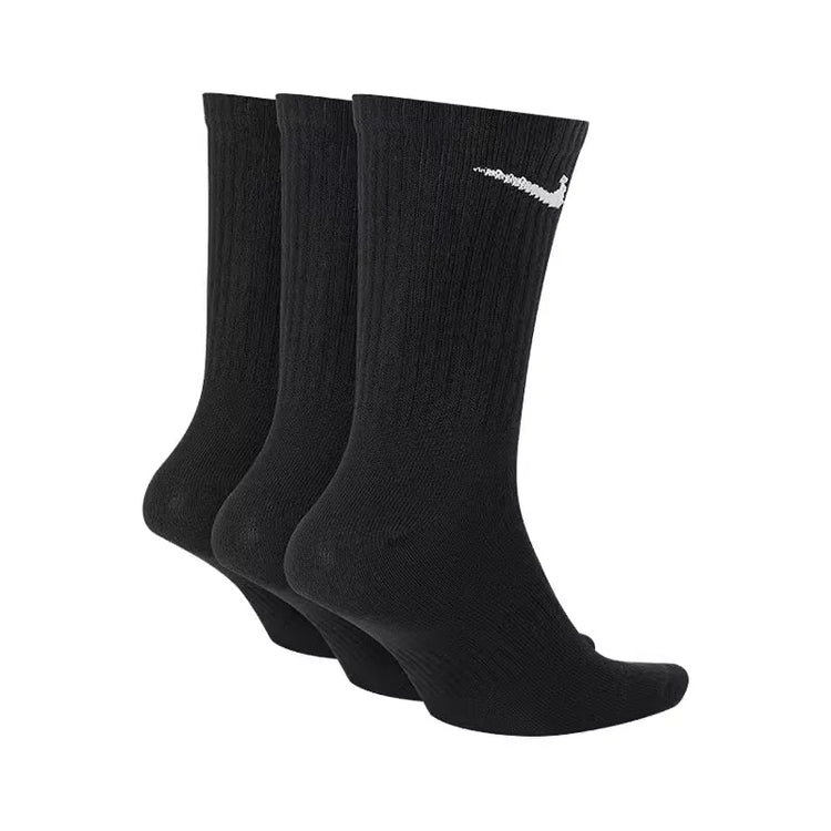 Nike Logo Athletic High-Top Socks Training Fitness Long Socks Men's Combo Pack (3-Pair Set) Black SX7676-010