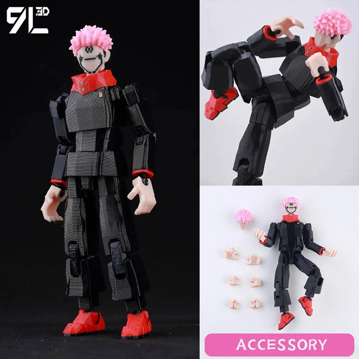 9L3D Printed Anime Jujutsu Kaisen Sukuna Yuji Yuta Satoru Gojo Lucky Dummy 13 Movable Shapeshift Action Figures Mannequin Toys