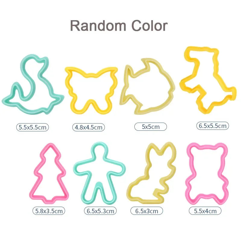 Food Play Dough Molds for Kids Plastics Fruit Vegetable Dumpling Noodle Mold Knife Fork Bowl Plate Playdough Accessories Toys