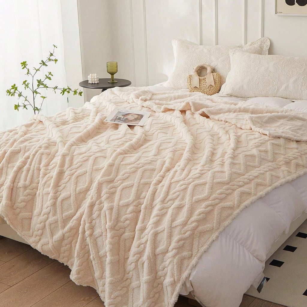 1pc Single-Layer Coral Fleece Blanket, Lightweight & Multi-Purpose Blanket Bed Cover,For Living Room Sofa Cover, Nap Blanket
