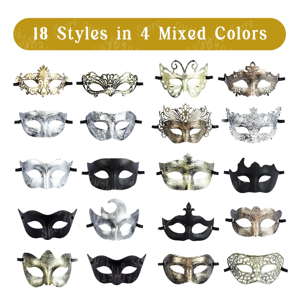 20-120Pcs Masquerade Masks Bulk Venetian Carnival Masks Vintage Antique Party Masks for Women Men Mardi Gras Prom Halloween