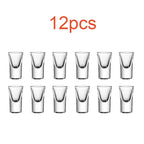 12pcs/6pcs/2pcs Shot Glass 15ml Spirits Cup Thicken Bottom Transparent Glass Drinkware Strong Liquor  Cup Baijiu Wine Small Cups