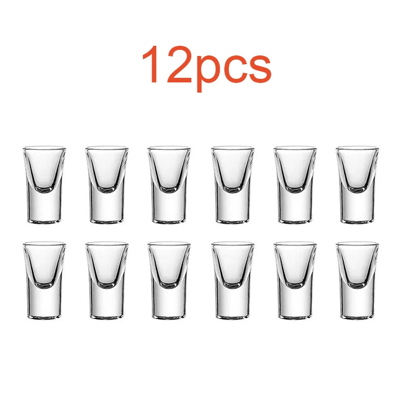 12pcs/6pcs/2pcs Shot Glass 15ml Spirits Cup Thicken Bottom Transparent Glass Drinkware Strong Liquor  Cup Baijiu Wine Small Cups
