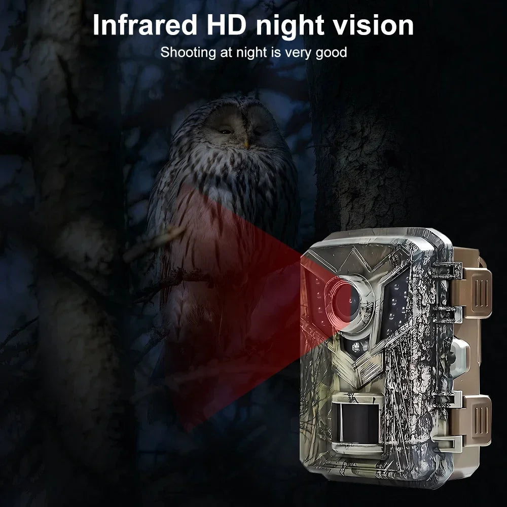 Mini Hunting Camera 16MP 1080P Wild Trail Game Cam Infrared Night Vision Outdoor Motion Activated Trigger Scouting Photo Traps
