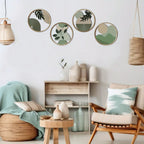 4 Bohemian Wall Art Set - Wooden Bohemian Decor, Geometric Hanging Artwork, Suitable for Baby Room, Farmhouse Aesthetic Minimali