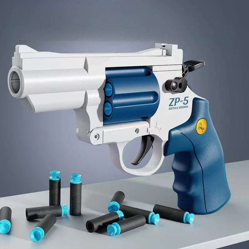 ZP5 Revolver Pistol Manual Soft Dart Bullet Launcher Toy Gun Weapon Outdoor  Airsoft  Shooter Pistola For Boys Birthday Gift