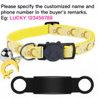 Customized Cute Glow Cat Collar Free Engraved Puppy Kitten Anti-lost Pet ID Nameplate Necklace With Bell & Moon Ornament