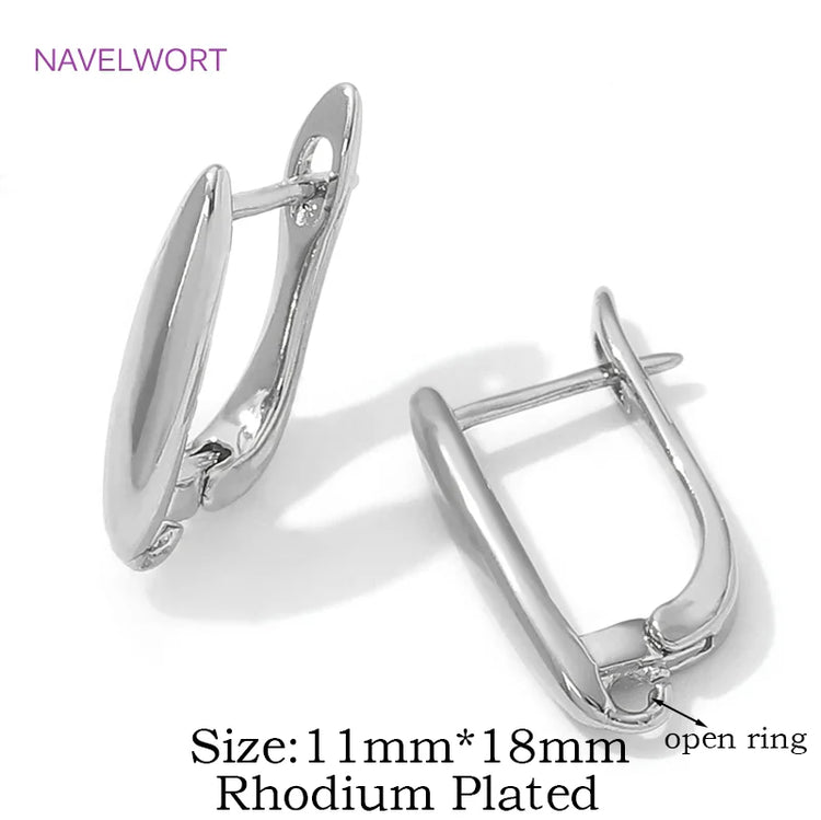 DIY Earring Making Accessories 18K Gold Plated Smooth Earring Hook Clasps Brass Metal Earwires Hooks,Jewelry Making Supplies