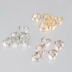 50pcs Heart Frame Wrapped Bead Double Stright Hole Spacers Loose Beads  for Jewelry Making DIY Findings
